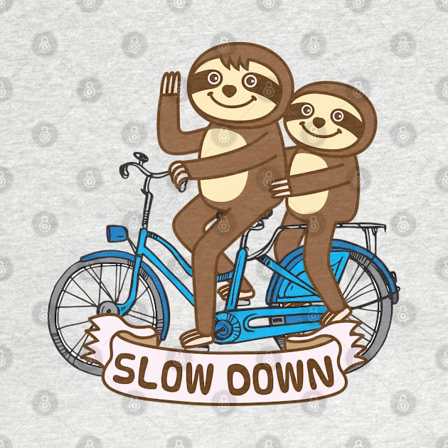 Sloths and bicycle by Plushism